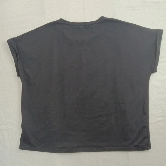 OnTwelfth Womens Short Sleeve Black Sequin Butterfly Top Boho Y2K Tee - 2X - Picture 2 of 11